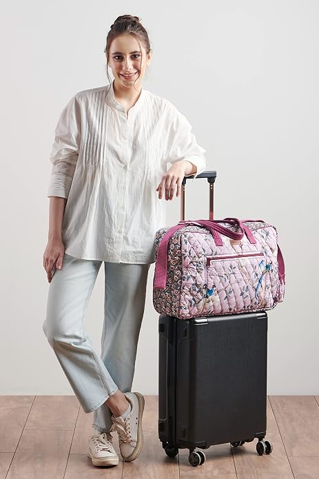 Maison d' Hermine Weekender Bags for Women Cotton Quilted Duffel Overnight Luggage Weekend Bag for Men Gym Gifts Travel | Overnight Luggage Weekend Bag for Men Gym Sports Gifts Duffle bag Business Travellers Trip Spring Summer - Image 3