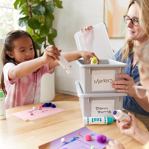ECR4Kids Cubby Storage Plastic Bin with Lids, Multipurpose Organization, Contemporary, 10-Piece | Durable plastic, GREENGUARD Gold Certified, 7 quart capacity, lightweight & nestable, easy-lift lids, classroom/home use - Image 7
