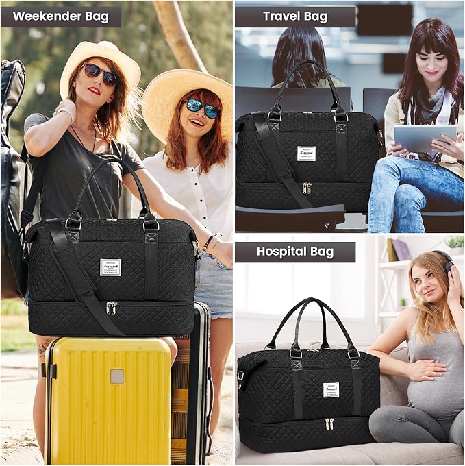 LOVEVOOK Travel Duffle Bag,Weekender Bags for Women with Shoe Compartment，Carry on Overnight Bag with Toiletry Bag,Gym Duffel Bag with Wet Pocket, Hospital Bags for Labor and Delivery - Image 6