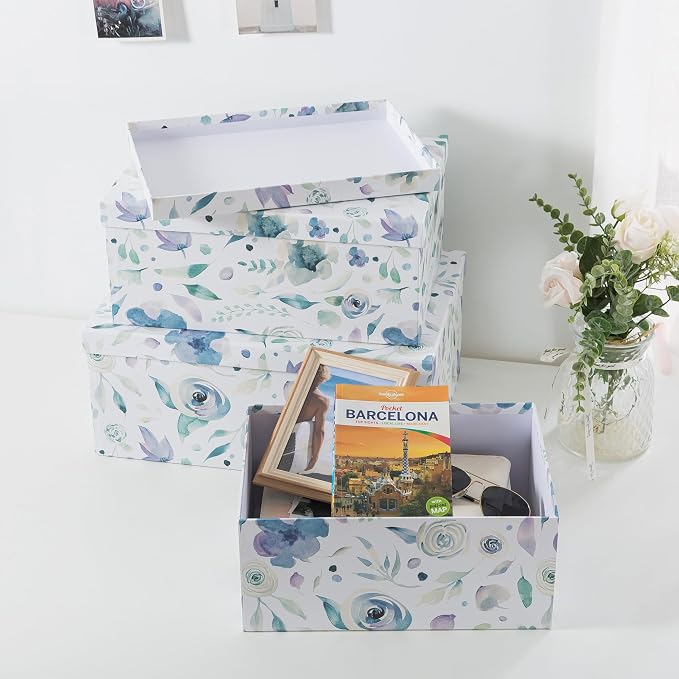 Soul & Lane - Handpicked Bouquet Floral Storage Boxes with Lids, Set of 3 | Large Nesting Cardboard Keepsake Boxes for Memories, Photos and Gifts, Pretty Containers for Home Decor and Organizing - Image 8