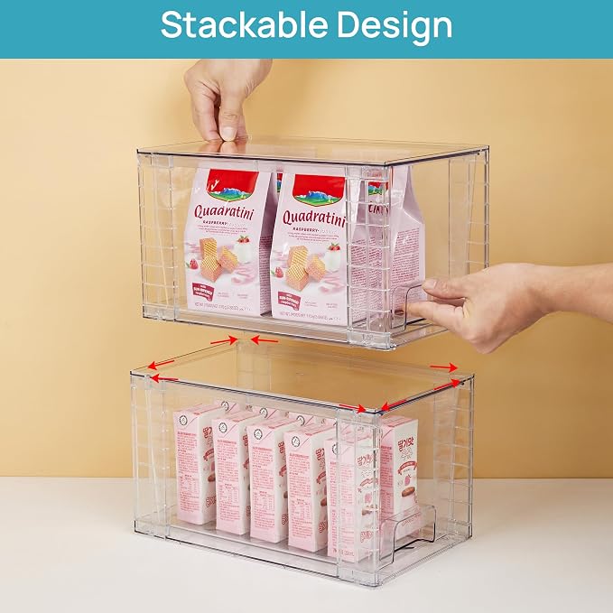 Vtopmart 8 Pack Stackable Clear Pantry Storage Drawers, Large - Image 3