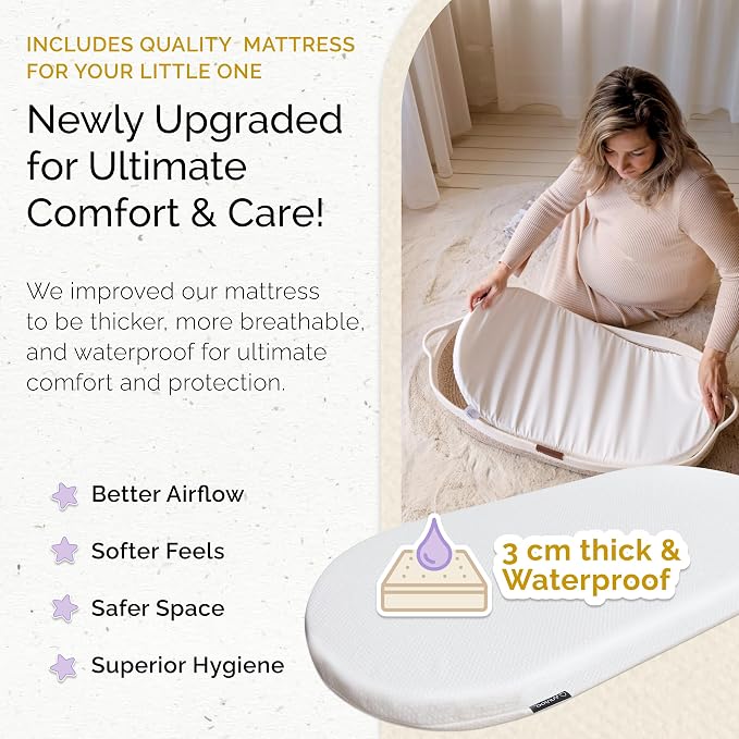 Baby Changing Basket, Portable Diaper Changing Pad, Moses Basket for Newborns, Changing Table Topper for Baby Nursery, Waterproof Travel Pad Cover - Image 4