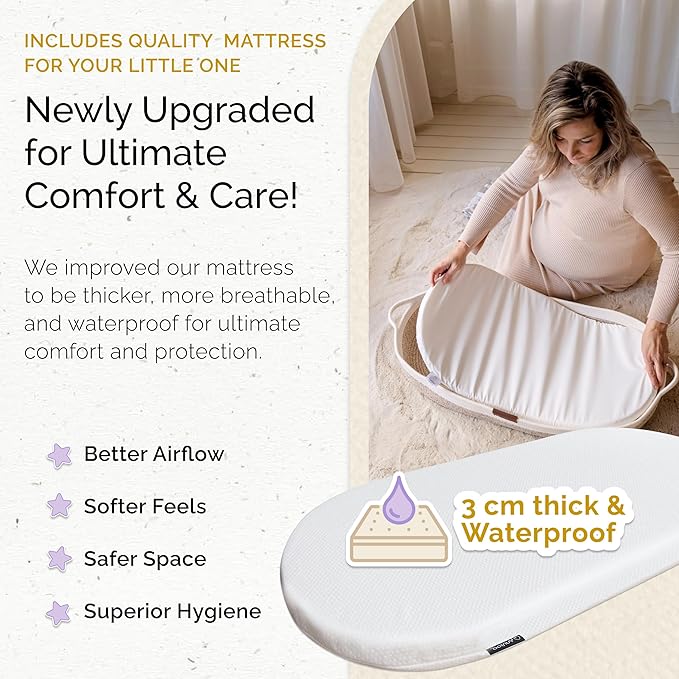 Baby Changing Basket, Portable Diaper Changing Pad, Moses Basket for Newborns, Changing Table Topper for Baby Nursery, Waterproof Travel Pad Cover - Image 4