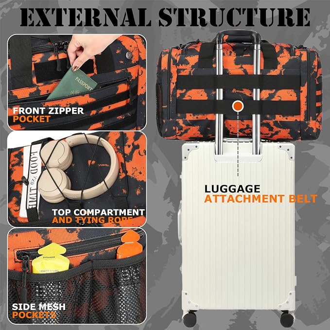 45L Large Duffle Bag for Men & Women - Military Tactical Gym Bag for Travel | Weekender Large Sports Bag with Dividers for Hockey Football Baseball Soccer Basketball & Team Training - Image 2