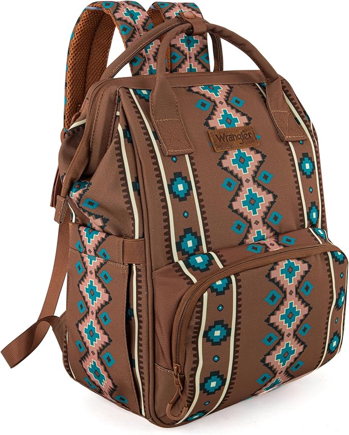 Montana West Wrangler Callie Diaper Bag Backpack with Stroller Straps Multifunction Baby Travel Bag WG2204-9110DBR by THEOFFICIALMONTANAWEST