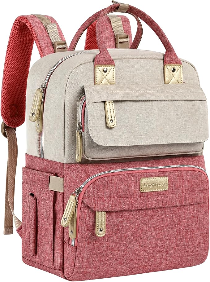 Legestori Diaper Bag Backpack, Baby Girl Diaper Bag, Large Diaper Bag Backpack Gift for Girls, Baby Diper Backpack for Travel with Insulated Pockets and Stroller Straps by LegestoriBackpacks
