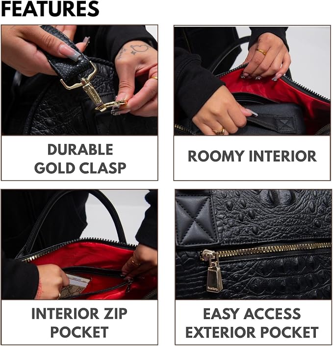 Tote&Carry Apollo 2 Duffle Bag for Travel Women & Men, TSA Approved Carry On Duffel Bag, Premium Vegan Leather w/Gold Hardware, Durable Weekender Luggage for All-Purpose Use (Brown, Regular) - Image 4