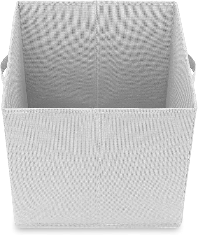 Casafield Set of 12 Collapsible Fabric Cube Storage Bins, White - 13" Foldable Cloth Baskets for Shelves, Cubby Organizers & More - Image 4