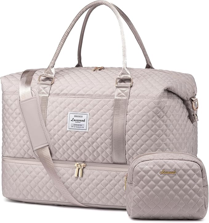 LOVEVOOK Travel Duffle Bag,Weekender Bags for Women with Shoe Compartment，Carry on Overnight Bag with Toiletry Bag,Gym Duffel Bag with Wet Pocket, Hospital Bags for Labor and Delivery by LOVEVOOK