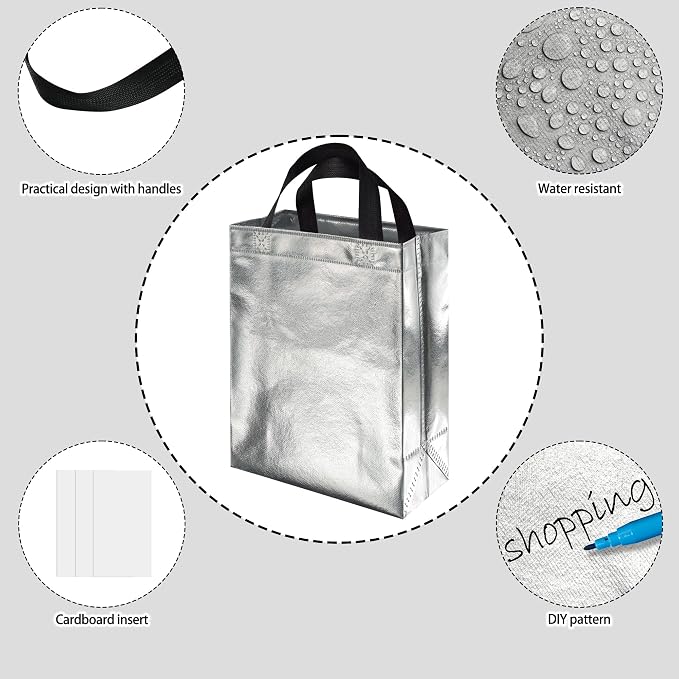 BLEWINDZ 100 Medium Reusable Gift Bags with Handles - Ideal Party Favors & Shopping Bags (10 Colors) - Image 6