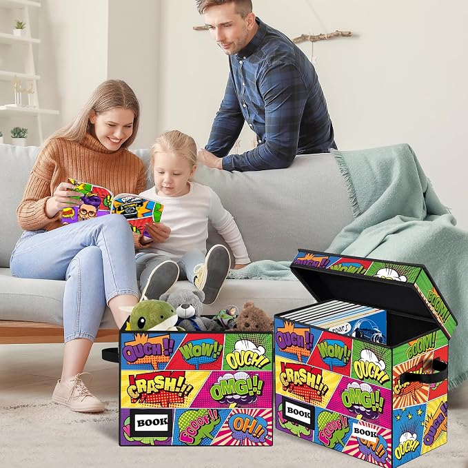5 Pack Collection Comic Book Storage Boxes, Protector Organizer 15.8" X 7.8" X 11.8" Collapsible Short Box Holds 160-180 Comic Book Heavy Duty Bin Container Holder Shelf - Image 6