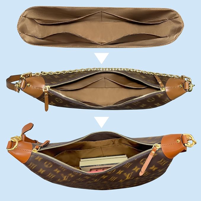 Purse Organizer Insert, Slim Inside Bag Organizer Insert Fit for LV Loop Hobo Inner Liner Half Moon Bag (loop hobo) - Image 3