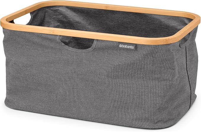 Brabantia - Foldable Laundry Basket 10.6 Gal - Water Resistant Hamper for Wet & Dry Laundry - Storage Basket for Clothes & Linen - Bamboo Rim for Easy Grip - Garment Washing - Pepper Black - Image 2