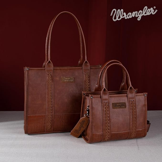 Montana West × Wrangler Tote Bag for Women Western Cow Print Purse Designer Top Handle Handbags - Image 6