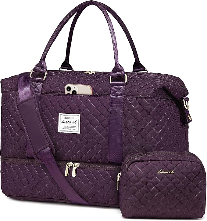 LOVEVOOK Travel Duffle Bag,Weekender Bags for Women with Shoe Compartment，Carry on Overnight Bag with Toiletry Bag,Gym Duffel Bag with Wet Pocket, Hospital Bags for Labor and Delivery by LOVEVOOK