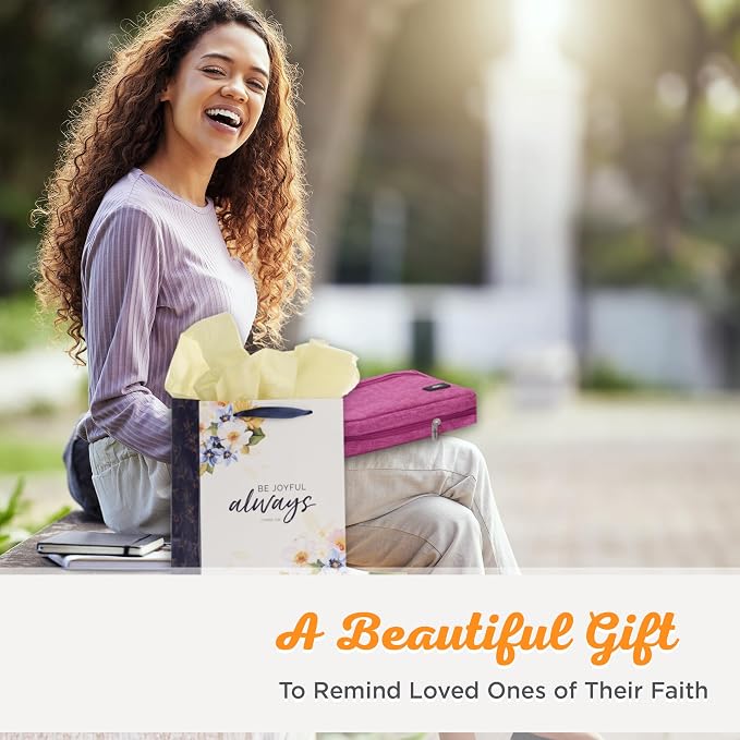 Christian Art Gifts Polyester Bible Cover for Men & Women w/Jesus Fish Patch, Secure Zipper Pocket, Pen Loops, Easy Carry Book Case for Stationery, Accessories, Pink, Small - Image 11
