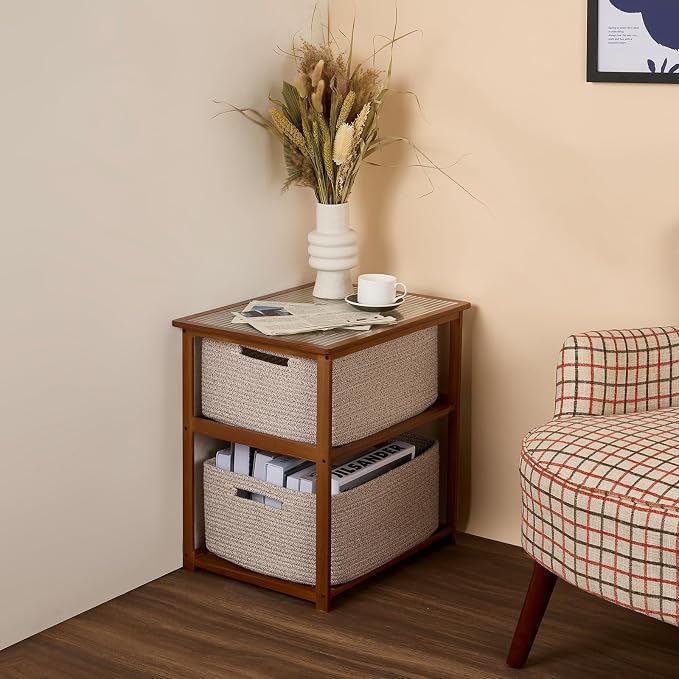 MiniArk Large Storage Baskets for Shelves, 17 x 13 x 7.5” Closet Organizers Bins for Clothes Blanket Towels, Baby Nursery, Toy Baskets Box, Woven Rope Baskets, 3 Packs Mixed Brown - Image 8