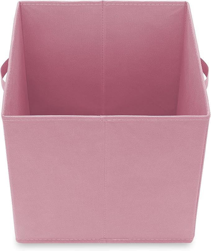Casafield Set of 12 Collapsible Fabric Cube Storage Bins, Light Pink - 13" Foldable Cloth Baskets for Shelves, Cubby Organizers & More - Image 4