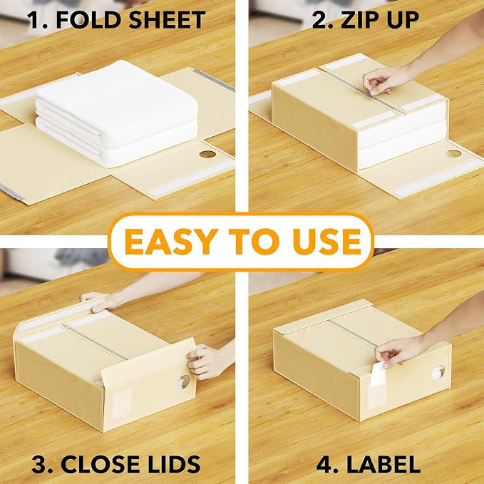 SpaceAid 8 Pack Bed Sheet Organizers and Storage, Drawer Organizer for Clothes, 12 Pack Dresser Drawer Organizer Bins - Image 3