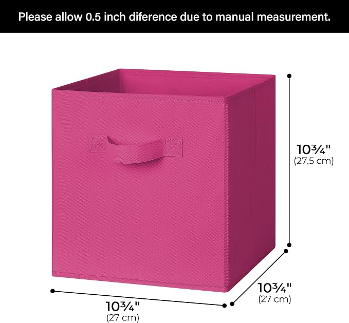 GRANNY SAYS 11x11 Cube Storage Bins, Cube Organizers, Pink Gradient, 6-Pack | Collapsible Storage Boxes with Thickened Base Plate, Sturdy Handles, Decorative Baskets for Shelves, Closet - Image 3