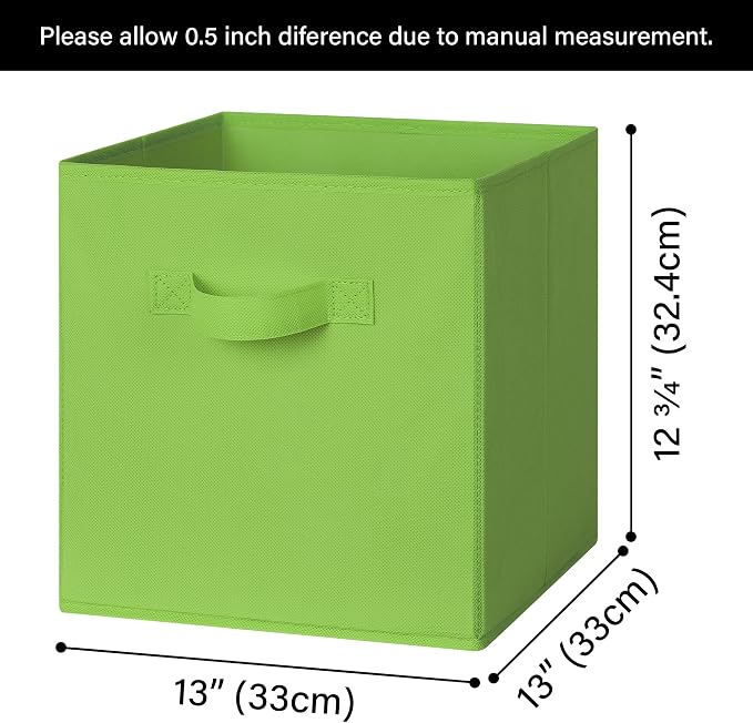 GRANNY SAYS 13x13 Storage Cubes, Cube Storage Organizers, Rainbow, 6-Pack | Collapsible Storage Boxes with Thickened Base Plate, Sturdy Handles, Decorative Baskets for Shelves, Closet - Image 6