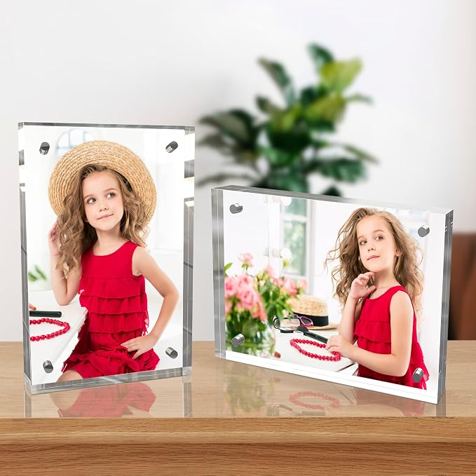 8x10 Inch Acrylic Picture Frame 3 Pack, 10+10mm Magnetic Photo Frame | High-clarity Acrylic, for 8x10 Pictures, Anti-fade, Frameless Floating, Double Display, Liquids Corrosion Resistant, 3 Pack - Image 3