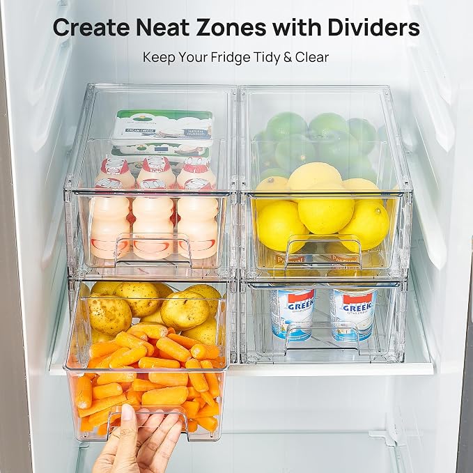 Vtopmart Clear Stackable Storage Drawers, 8 Pack Tall Organizer Set | Tall and Small Pull-Out PET Drawers Combine Vertical Storage and Small Item Sorting for Cabinets, Closets, Pantry - Image 5