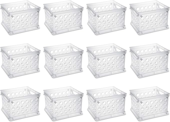 Sterilite Mini Crate, Multi-Purpose Plastic Storage Bin, Clear, 12 Pack | Small Plastic Storage Containers, Open Top Organizer Bins for Home, Garage, Office, Classroom, Dorm, Desk & Crafts - Image 5