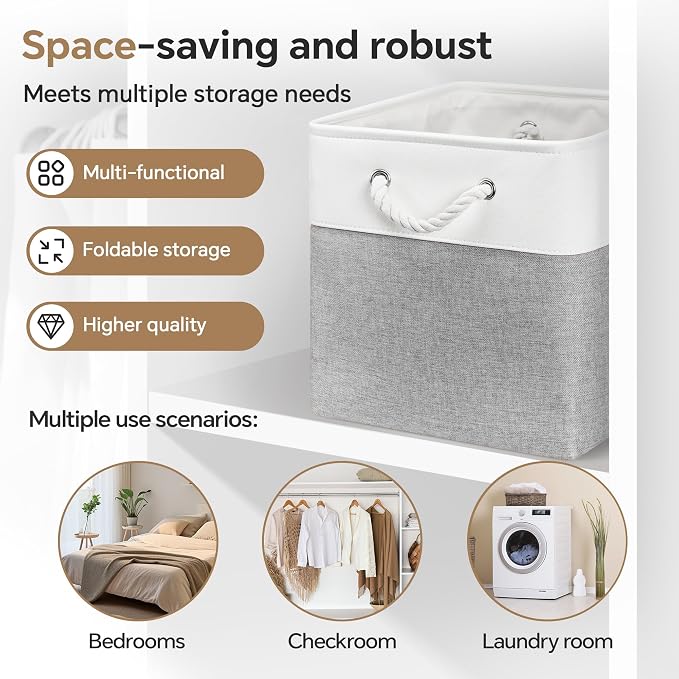 ECDYQXVU 13x13x13 Inch Storage Cube Bins Foldable Organizer Baskets 6 Pack | Soft Cotton Handles, Premium EVA Fabric, Hard Cardboard Bottom, Sturdy Metal Rim, Closet Shelf, Living Room, Bedroom, Laundry - Image 6