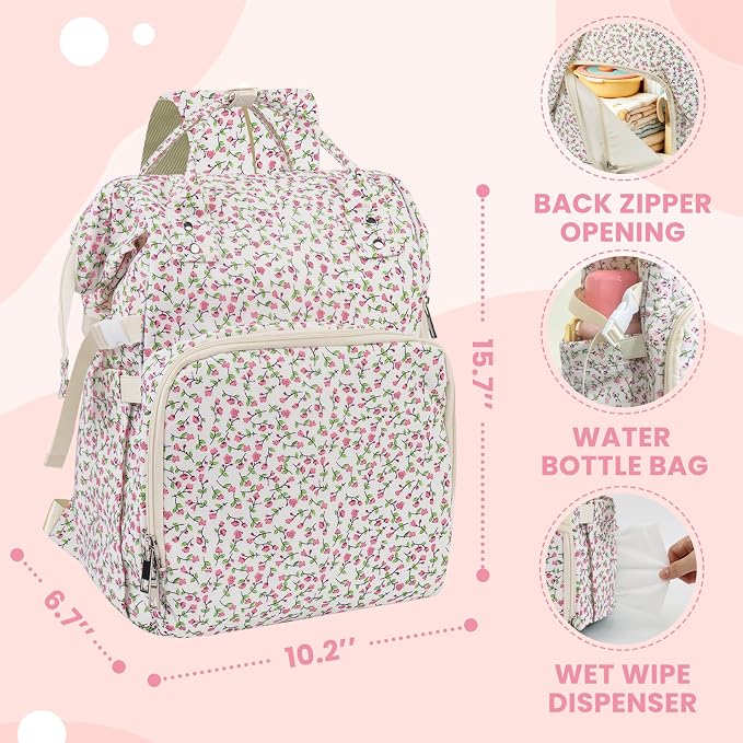 Diaper Bag Backpack,Baby Diaper Bag for Mom,Large Capacity Travel Nappy Bag | Boys Girls with Stroller Straps - Image 3