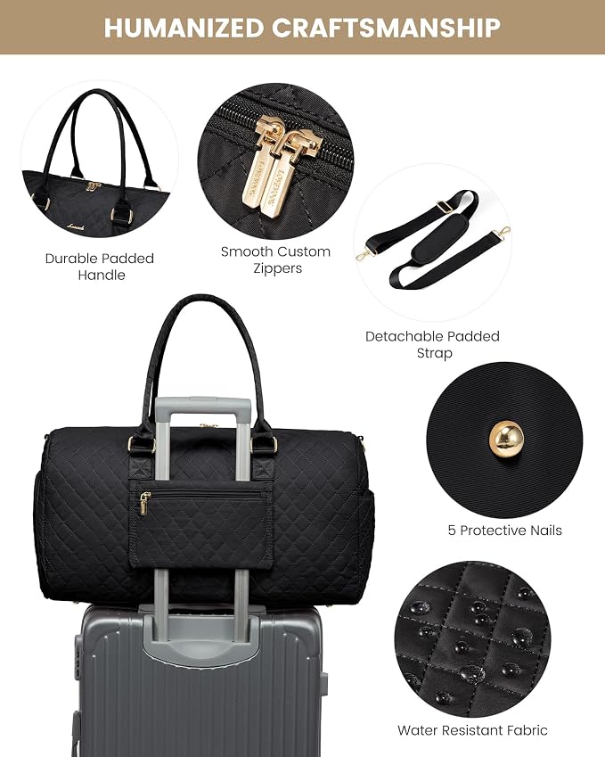 LOVEVOOK Travel Duffle Bag, Weekender Bag for Women with Toiletry Bag, Carry on Overnight Bag with Shoe Compartment, Gym Duffel Bag with Wet Pocket, Mommy Hospital Bags for Labor and Delivery - Image 3