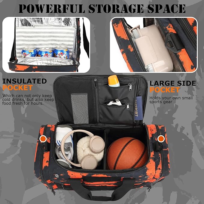 45L Large Duffle Bag for Men & Women - Military Tactical Gym Bag for Travel | Weekender Large Sports Bag with Dividers for Hockey Football Baseball Soccer Basketball & Team Training - Image 3