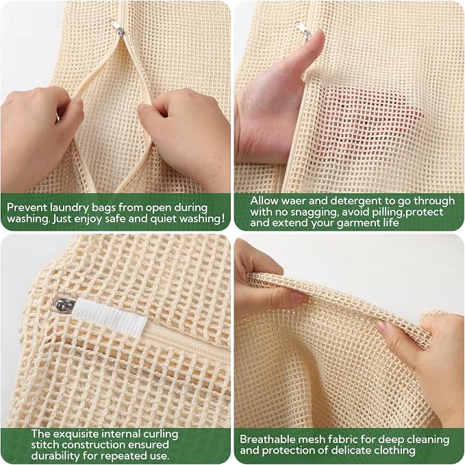 20Pcs Large Mesh Laundry Bags Zippered, Delicate Wash Bag for Delicates | Breathable & Gentle on Delicates No Spills, No Snags Extend Garment Life Washing Machine, Dryer & Storage - Image 4