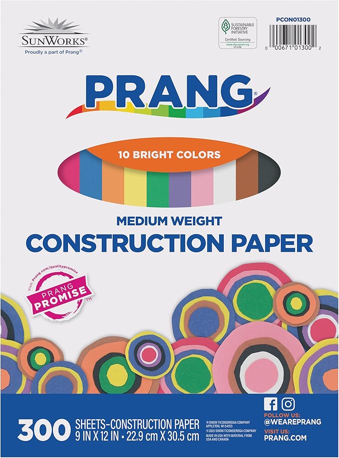 Prang Construction Paper, Stack, One Color, Standard Weight by Prang