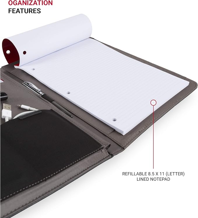 Wenger Merit Padfolio, Padded Document Organizer, Black - Image 4