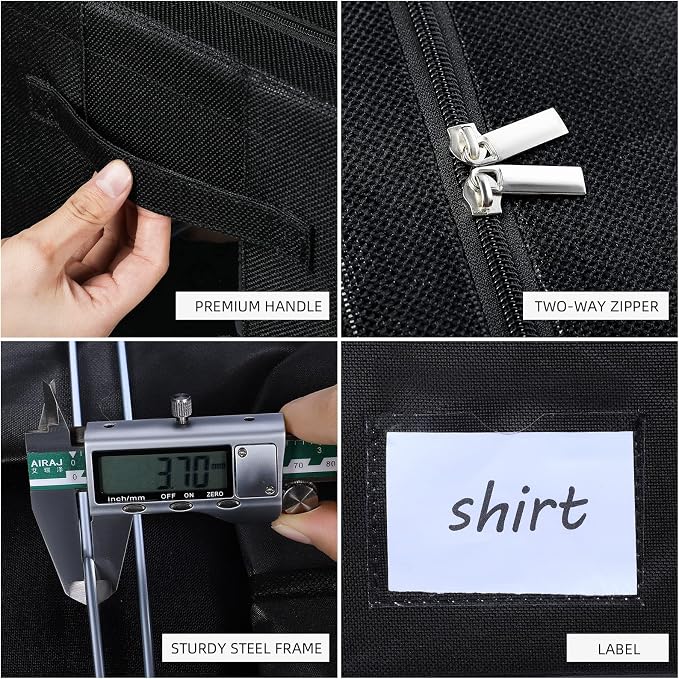 CYhom 3Pack Foldable Storage Bins - Frame Storage Box Linen Fabric Stackable Clothes Container Organizer with Clear Window & Carry Handles Large Capacity (Small-22L, Black) - Image 3