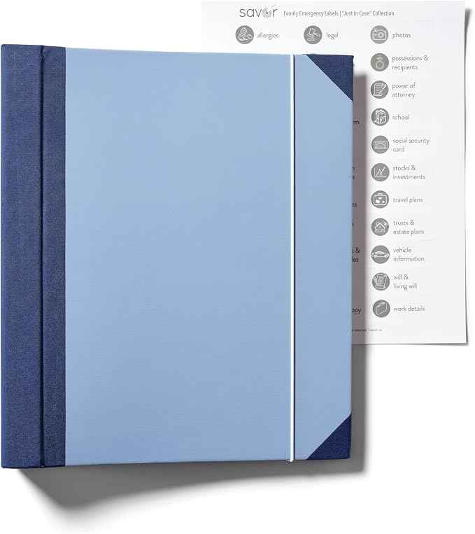 Savor|2025 Updated Edition Family Emergency Binder ™ | Custom Dyed Cloth Expanding File Folder for Important Papers, Babysitter Binder, Birth Certificates, Social Security Cards, Passports, Photos - Image 2