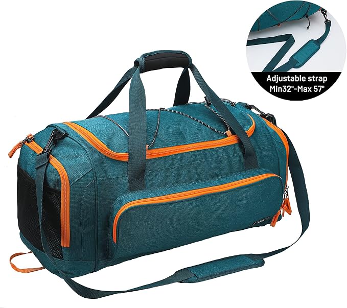 MIER Large Gym Bag for Men 60L Duffel Bag with Shoe Compartment | Lightweight & Durable Sports Duffles; Suited for Workout Fitness Travel Weekender; Water Resistant; Adjustable Shoulder Strap - Image 4