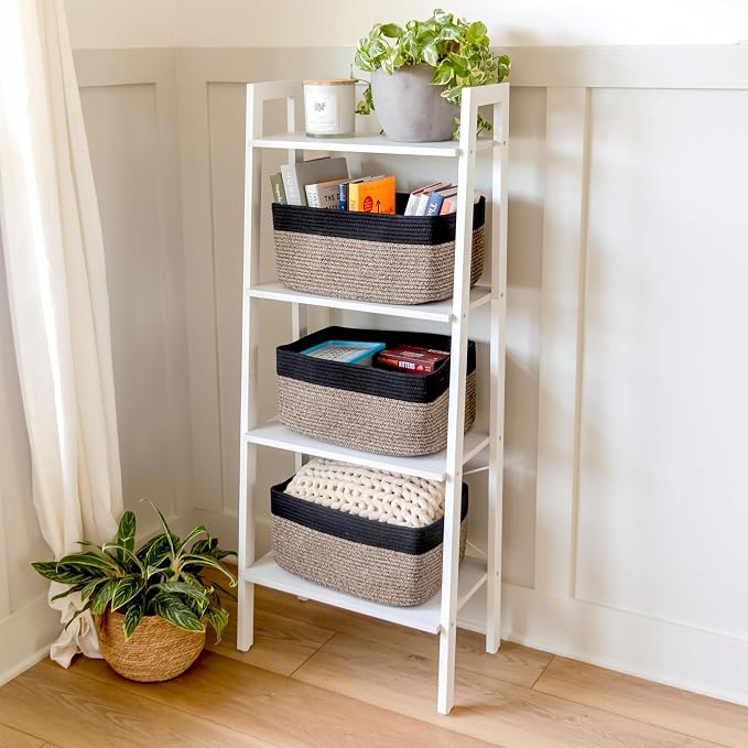 NaturalCozy Storage Baskets 16.8”x13”x7.6” Cotton Rope Woven Baskets for Organizing 3-Pack | Toy Storage Bins | Basket for Shelves, Laundry, Blanket, Clothes, Closet, Kitchen, Bathroom, Gifts - Image 4