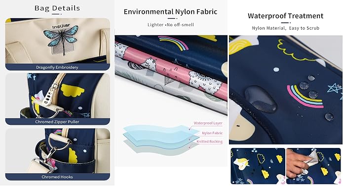 Kamay's Mummy Shoulder Bag Diaper Bag Chic Nappy Changing Bag Tote/Messenger Style Large with Changing Mat, Adjustable Straps - Image 8