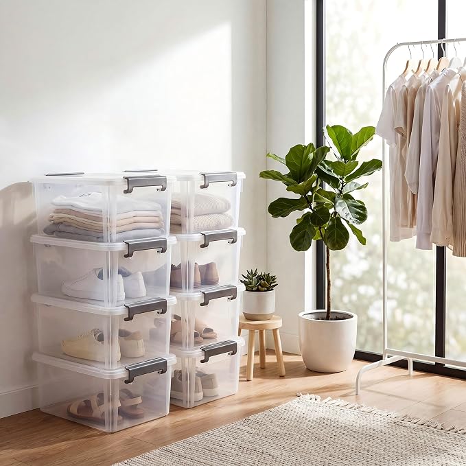 CITYLIFE 6 Packs 17 QT Plastic Storage Bins with Lids Large Stackable Storage Containers for Organizing Clear Storage Box for Garage, Closet, Classroom, Kitchen - Image 6