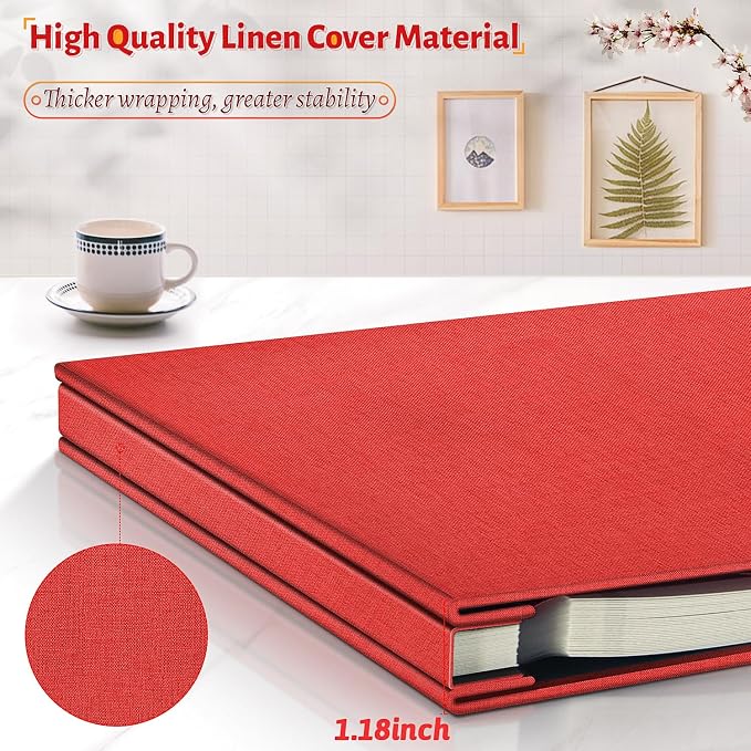 Artfeel Photo Album Self Adhesive Scrapbook,60 Pages Large Photo Book for 4x6,5x7,8x10 Pictures,DIY Album for Baby Wedding Family Travel Birthday,with Metallic Pen and Scraper - Image 5