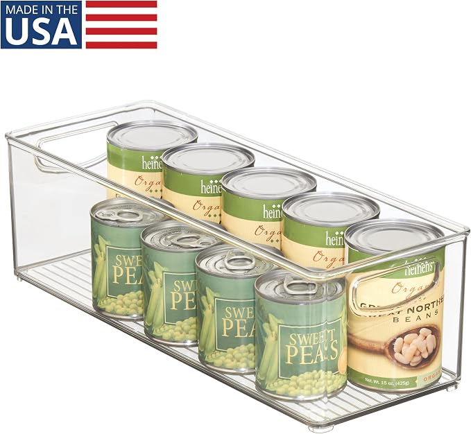 iDesign Plastic Stackable Pantry Bin with Handles, Clear | For Cabinets or Fridge, Made in USA - Image 2