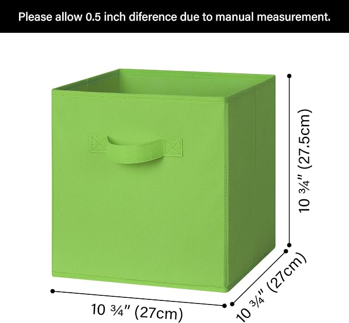 GRANNY SAYS 11 Inch Cube Storage Bins, Cube Storage Organizer, Rainbow | Collapsible Storage Boxes with Thickened Base Plate, Sturdy Handles, Decorative Baskets for Shelves, Closet, 6-Pack - Image 6