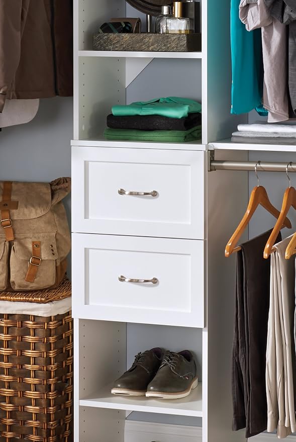 ClosetMaid SuiteSymphony Closet Organizer with Shelves and 2 Drawers, 16-Inch-Pure White - Image 4