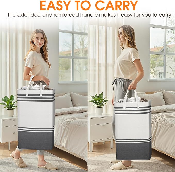 4 Pack Large Laundry Baskets, Laundry Hampers, Freestanding Waterproof Collapsible Clothes Bag with Extended & Reinforced Handles - Clothes Basket for Dorm, Bathroom, Home (88L) - Image 6