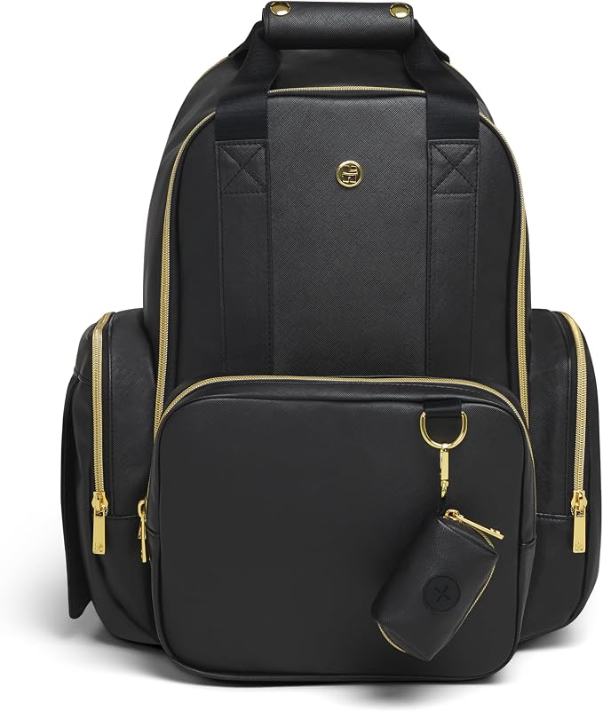HUGGIES Unisex-adult Signature Hug Pack Diaper Backpack, Black Leather, One Size by Huggies%C2%AE