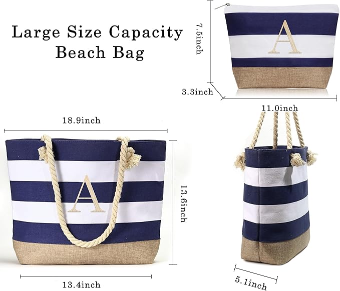 YOOLIFE Beach Bags for Women - Travel Canvas Beach Tote, Pool Waterproof Bag, Travel Essentials, Gifts for Women Birthday - Image 6