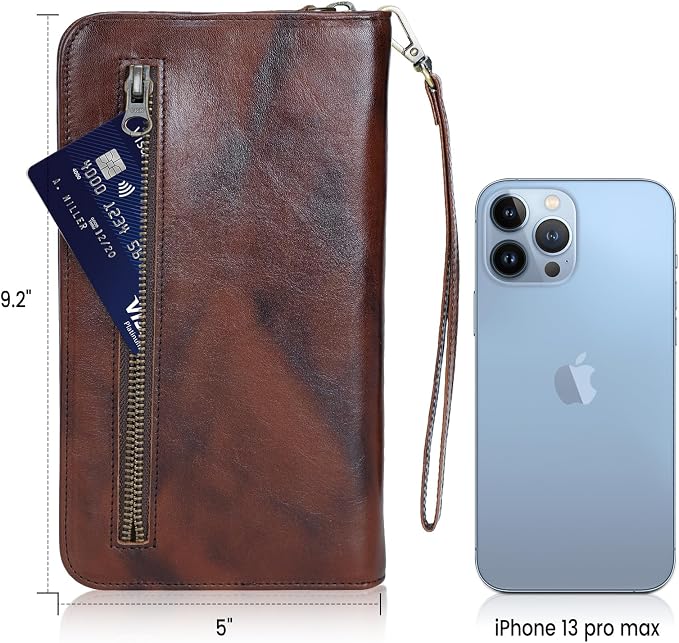 Polare Full Grain Leather Family Travel Passport Wallet and Documents Organizer RFID Blocking Case Holder Fits 6 Passports for Men and Women - Image 5