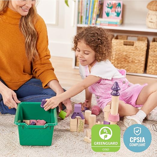 ECR4Kids Scoop Front Storage Bins, Multipurpose Organization, Green, 10-Piece | Durable plastic, GREENGUARD Gold Certified, 1.2 gallon capacity, lightweight & nestable, built-in handle, classroom/home use - Image 6